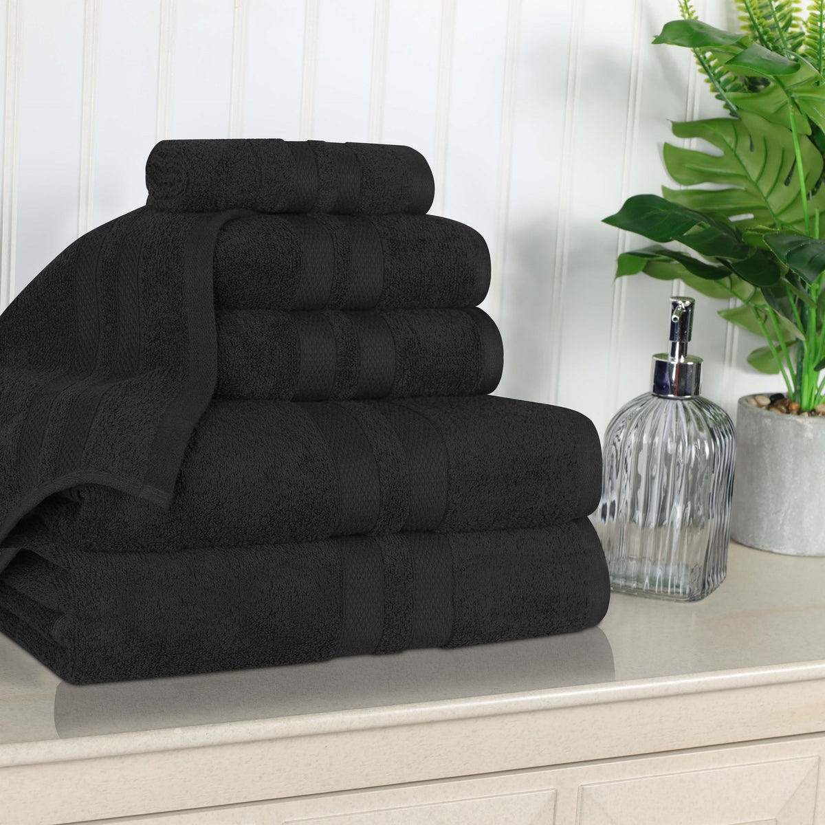Superior Ultra Soft Cotton Absorbent Solid Assorted 6-Piece Towel Set