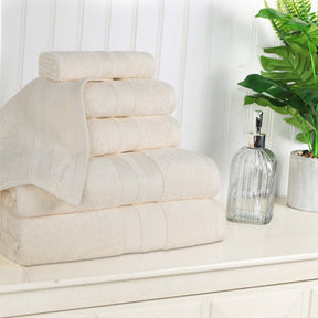 Superior Ultra Soft Cotton Absorbent Solid Assorted 6-Piece Towel Set - Ivory