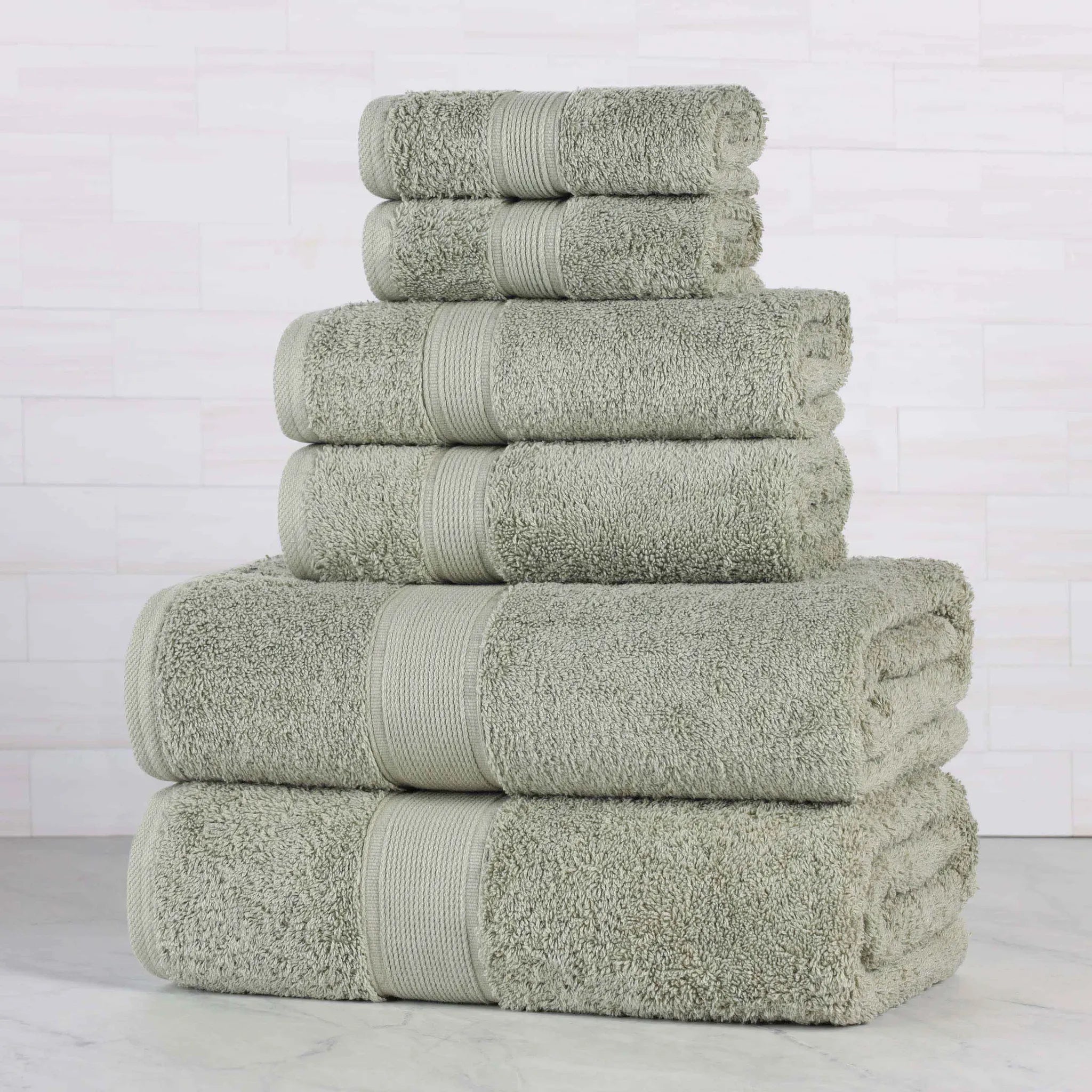 Oregon Organic Cotton Medium Weight Solid 6-Piece Towel Set - Towel Set by Superior Brand