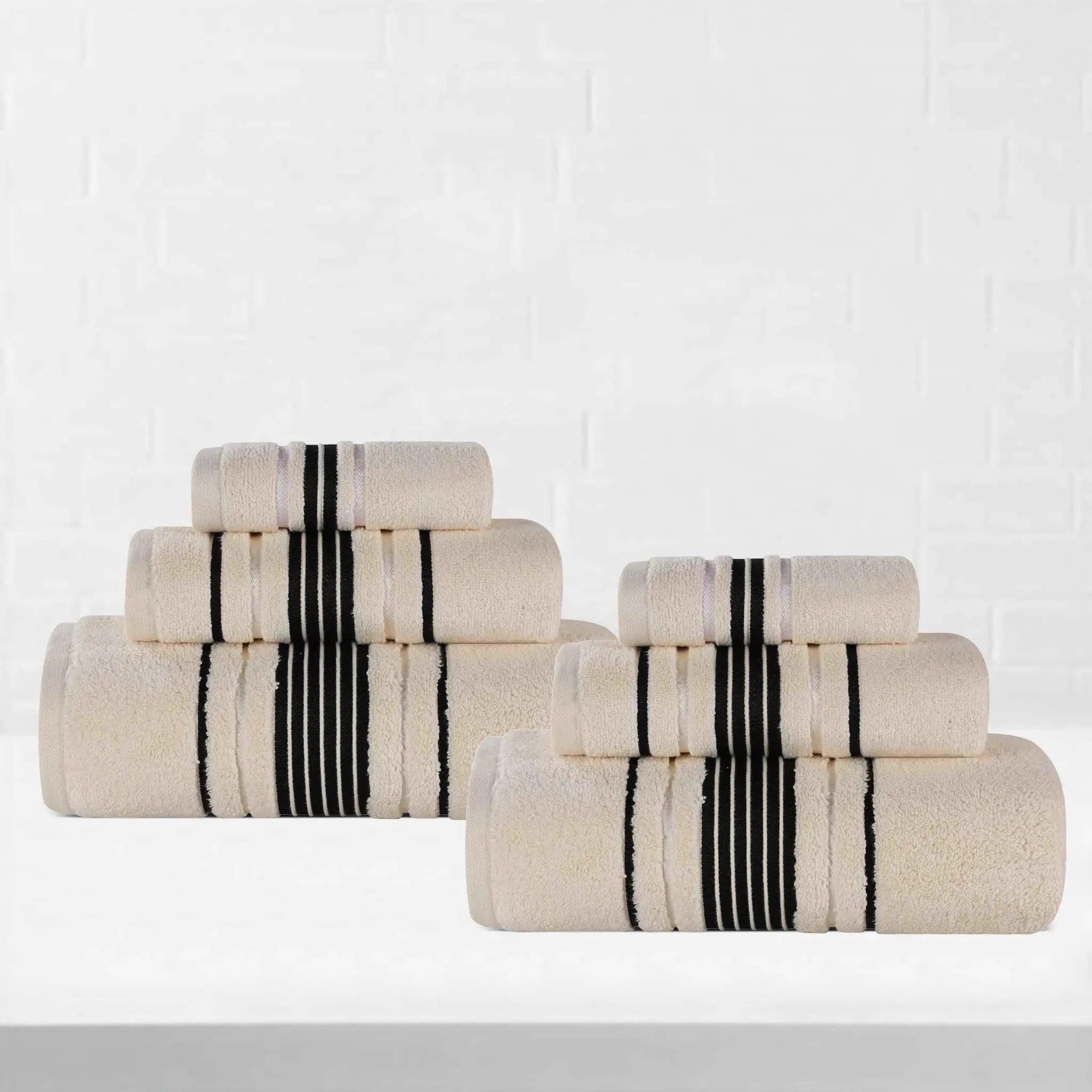 Sadie Zero Twist Cotton Absorbent Solid 6 Piece Towel Set