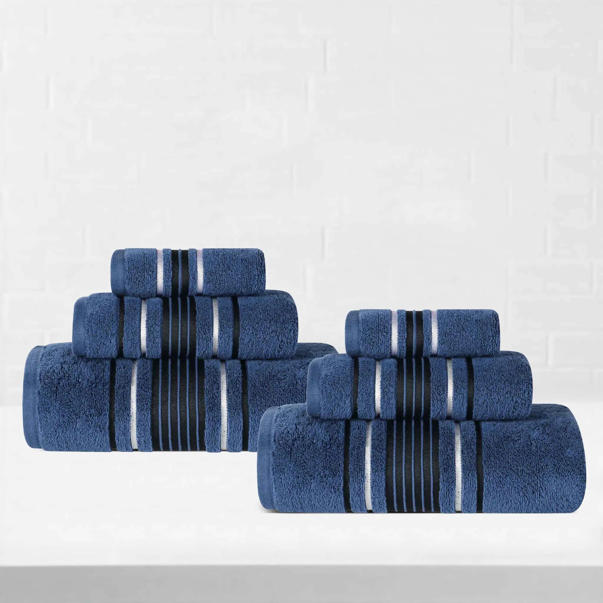 Sadie Zero Twist Cotton Absorbent Solid 6 Piece Towel Set