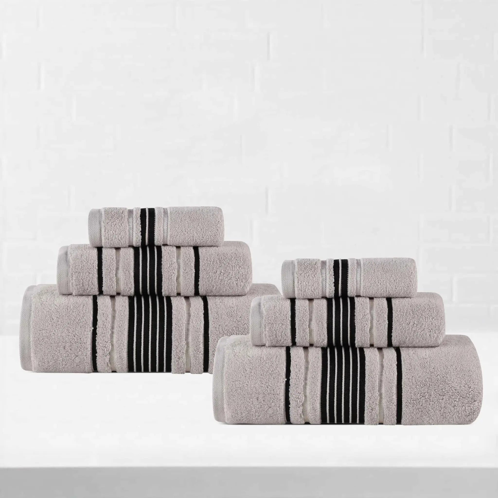 Sadie Zero Twist Cotton Absorbent Solid 6 Piece Towel Set