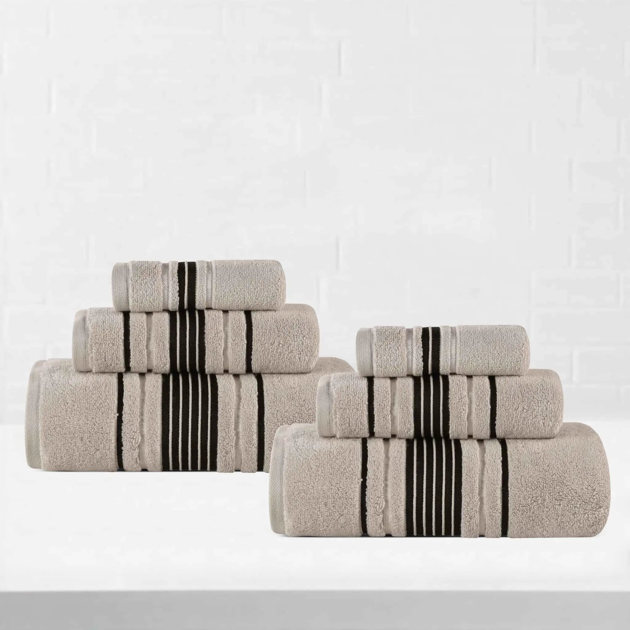 Sadie Zero Twist Cotton Absorbent Solid 6 Piece Towel Set
