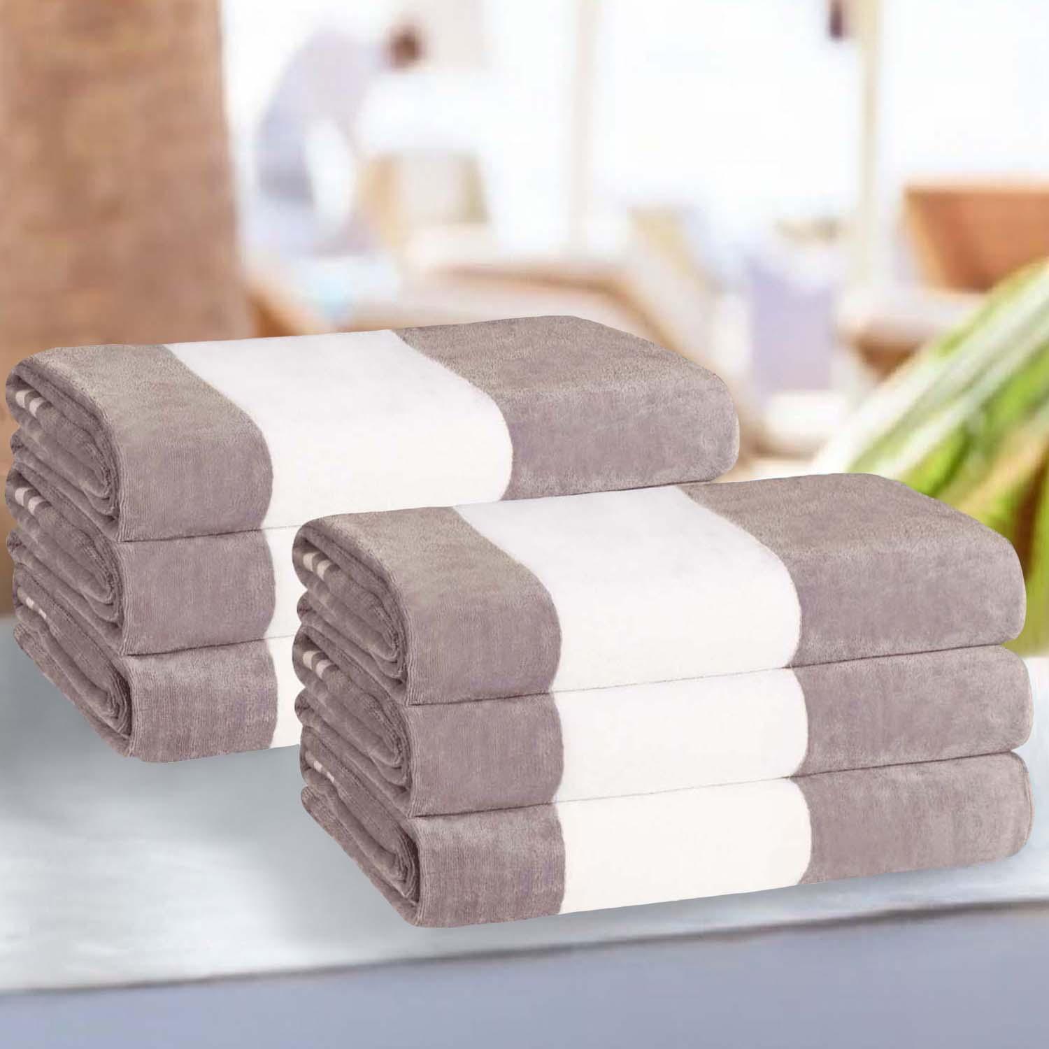 Cabana Stripe Oversized Cotton Beach Towel Set of 2, 4, or 6 Piece - Beach Towel by Superior Brand