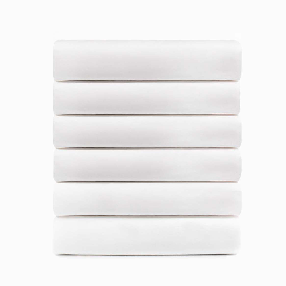 Cotton Rich Percale Hotel Quality Fitted Bed Sheets, Set of 3, 6, 12 - White