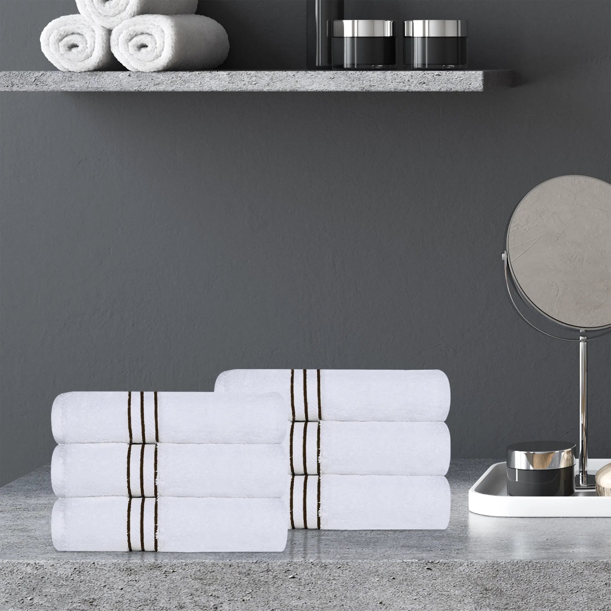 Ultra Plush Turkish Cotton Hand Towels – 6 Piece