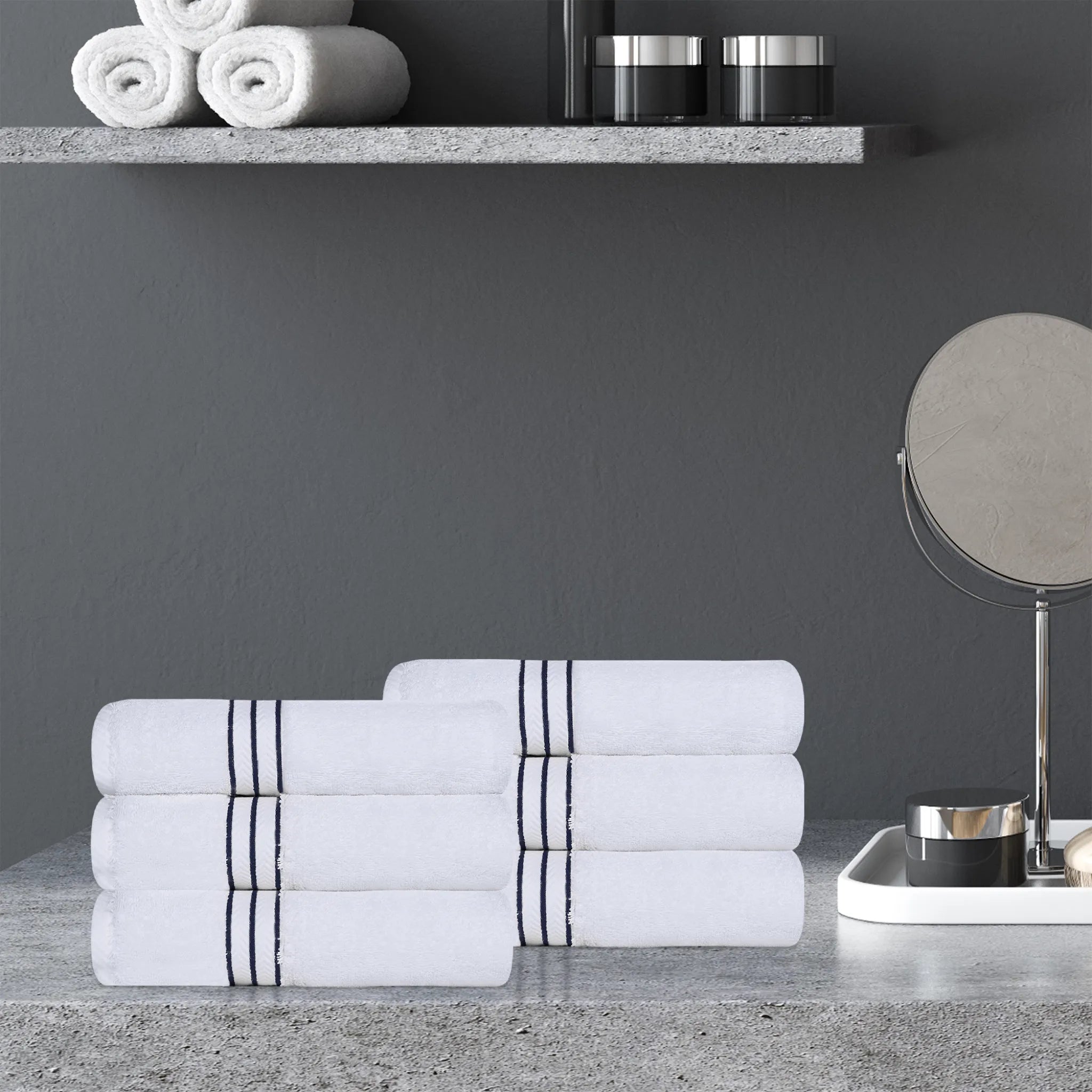 Ultra Plush Turkish Cotton Hand Towels – 6 Piece