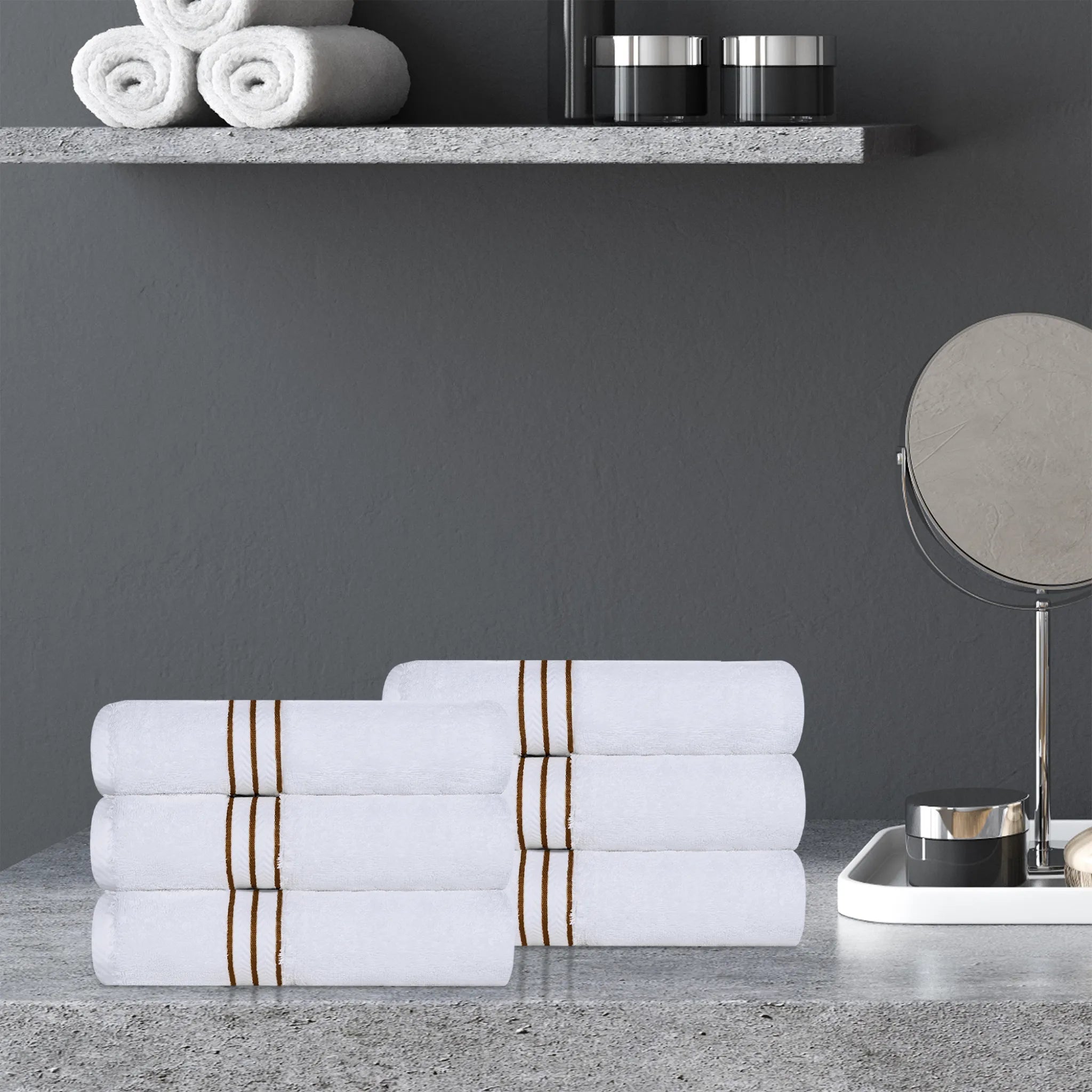 Ultra Plush Turkish Cotton Hand Towels – 6 Piece