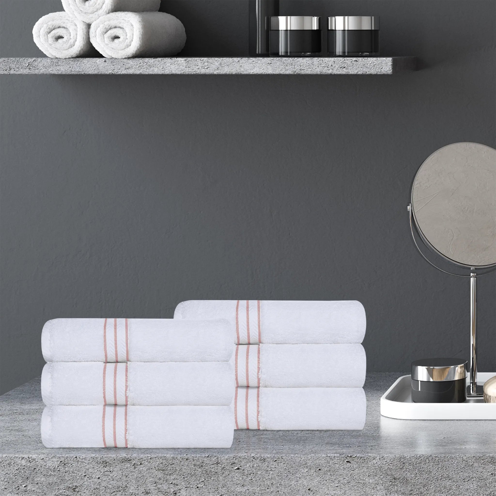 Ultra Plush Turkish Cotton Hand Towels – 6 Piece