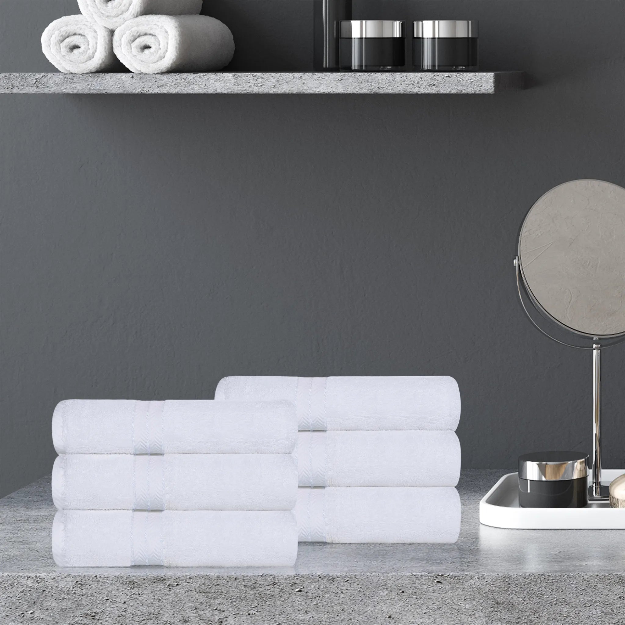 Ultra Plush Turkish Cotton Hand Towels – 6 Piece