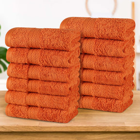 Atlas Combed Cotton Highly Absorbent Solid Face Towels / Washcloths  - Sandstone