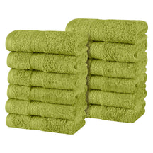 Atlas Combed Cotton Highly Absorbent Solid Face Towels / Washcloths - Green Essence