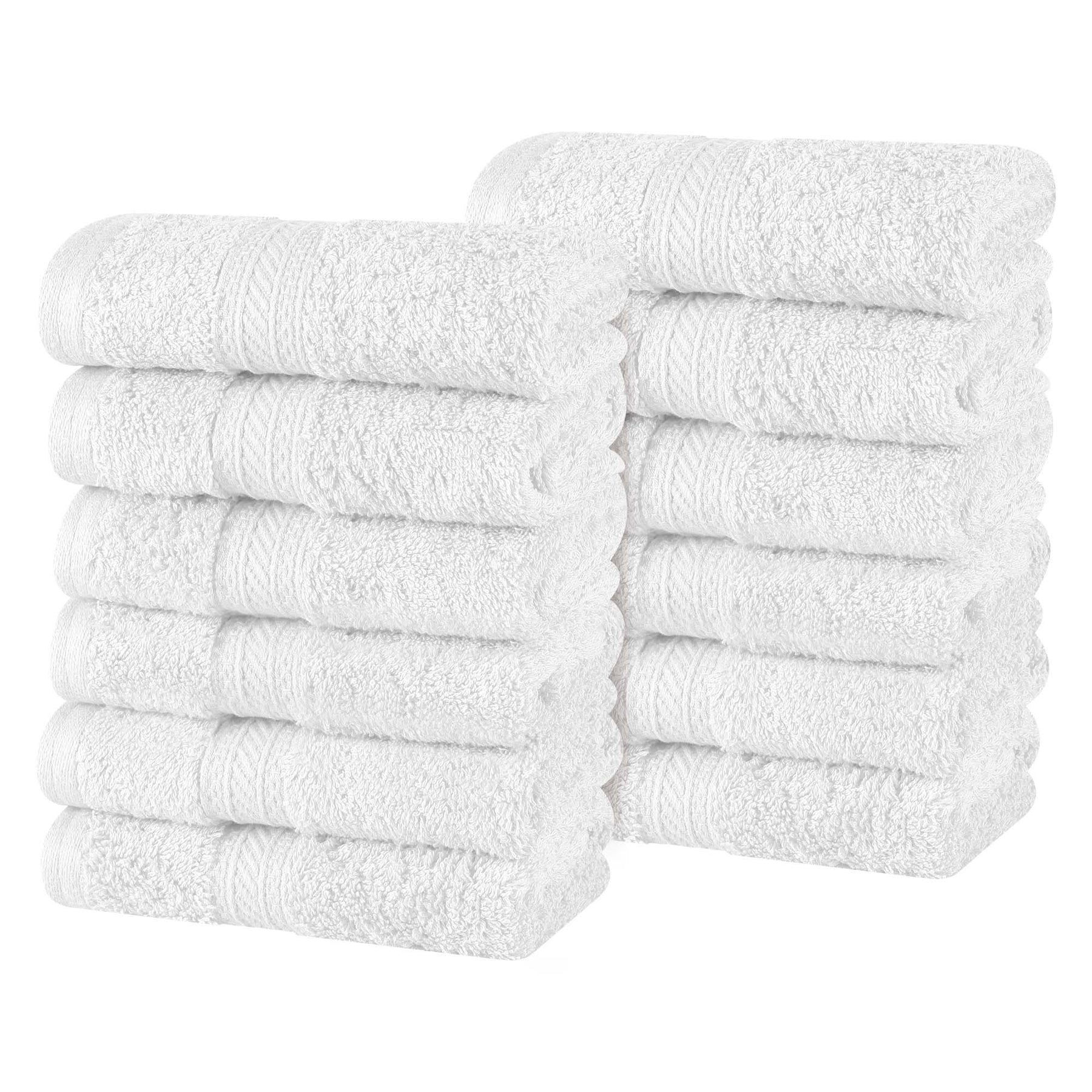 Atlas Combed Cotton Highly Absorbent Solid Face Towels / Washcloths - White