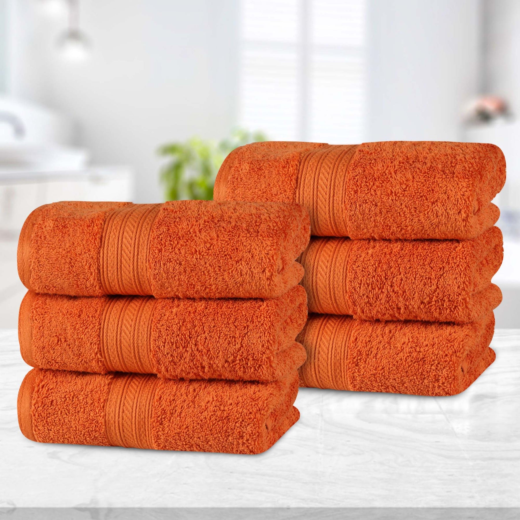 Atlas Combed Cotton Highly Absorbent Solid Hand Towels  - Sandstone