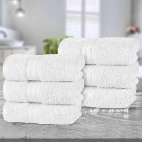 Atlas Combed Cotton Highly Absorbent Solid Hand Towels - White