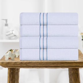 Superior Ultra-Plush Turkish Cotton Super Absorbent Solid Bath Towel Set of 4 - Light Blue