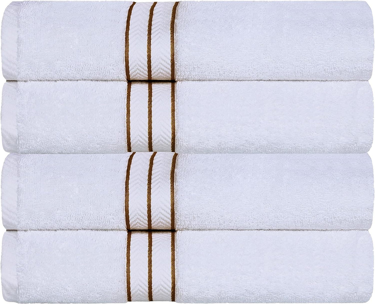 Superior Ultra-Plush Turkish Cotton Super Absorbent Solid Bath Towel Set of 4