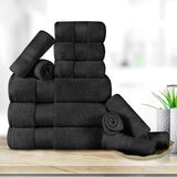 12 Piece Bath Towel Set Turkish Cotton Plush - Aria