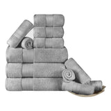 12 Piece Bath Towel Set Turkish Cotton Plush - Aria