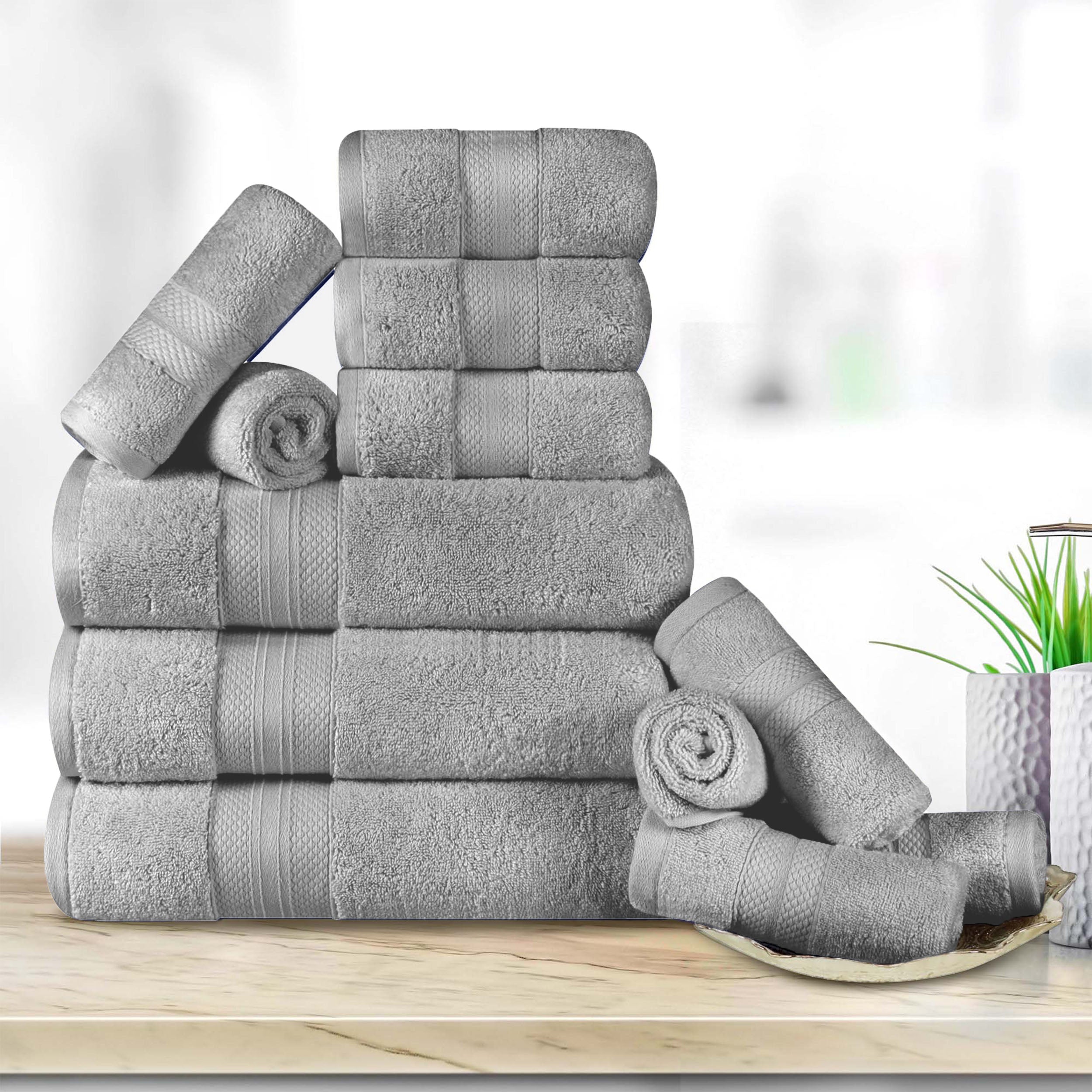 Superior Premium Turkish Cotton Assorted 12-Piece Towel Set - Towel Set by Superior Brand