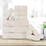12 Piece Bath Towel Set Turkish Cotton Plush - Aria