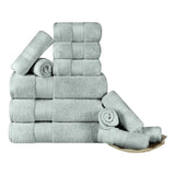 12 Piece Bath Towel Set Turkish Cotton Plush - Aria
