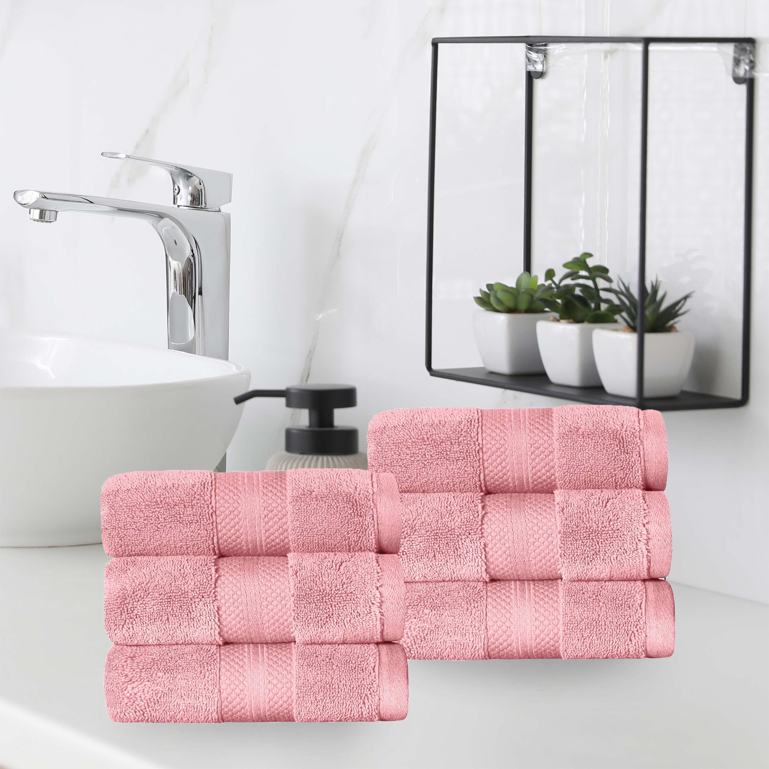 Superior Premium Turkish Cotton 6-Piece Hand Towel Set