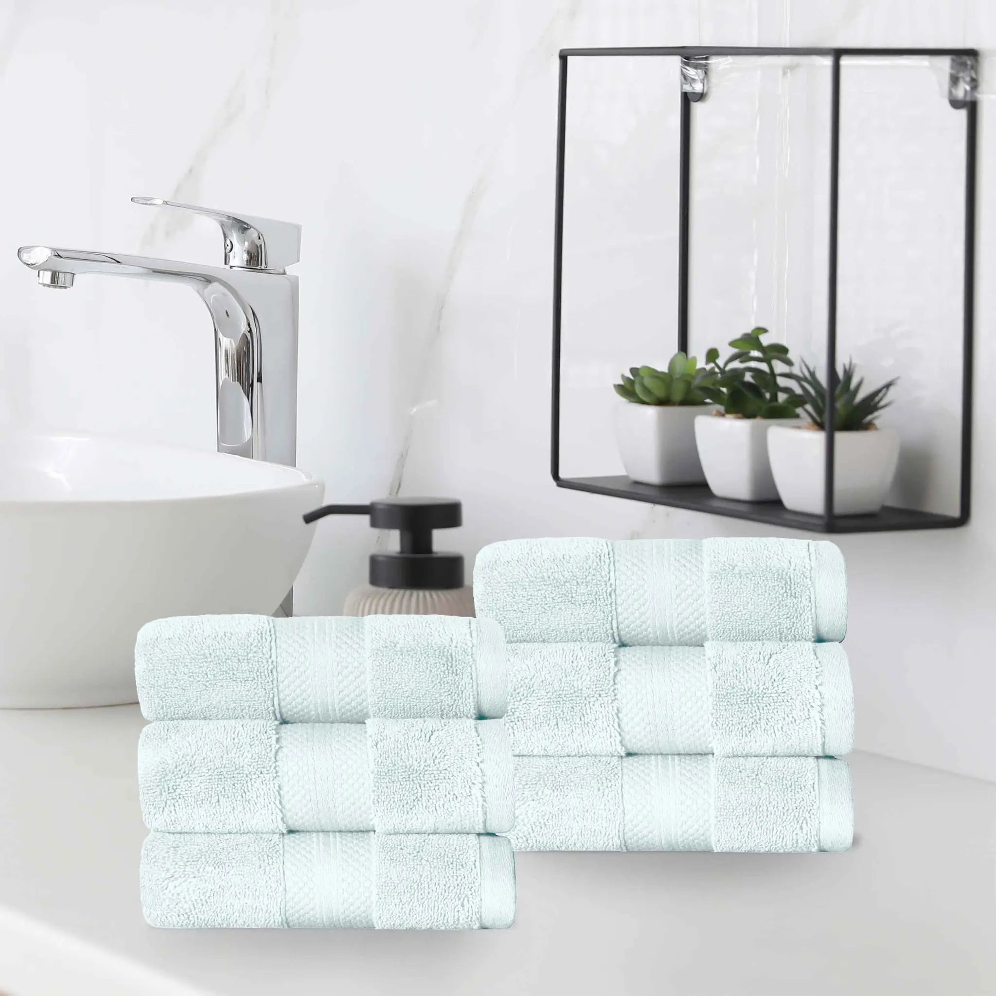 Turkish Cotton Hand Towels 6-Piece Set
