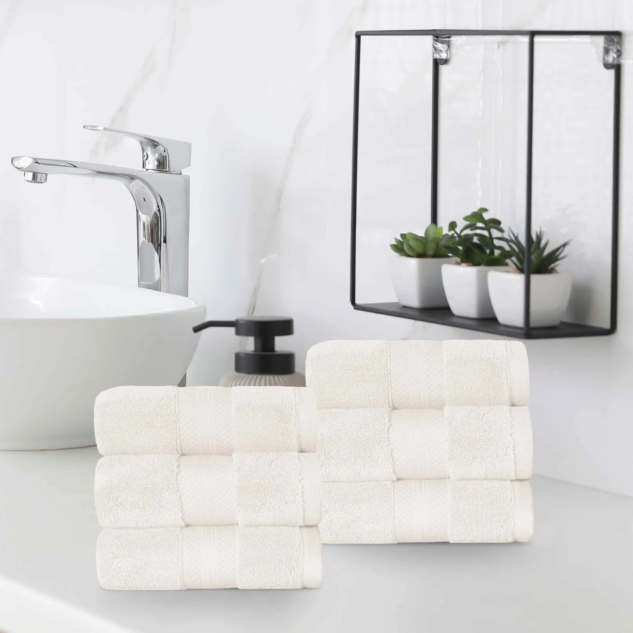 Turkish Cotton Hand Towels 6-Piece Set