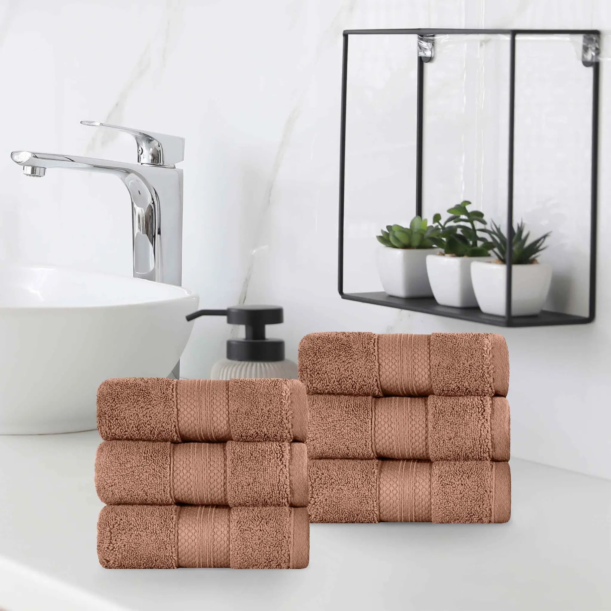 Turkish Cotton Hand Towels 6-Piece Set