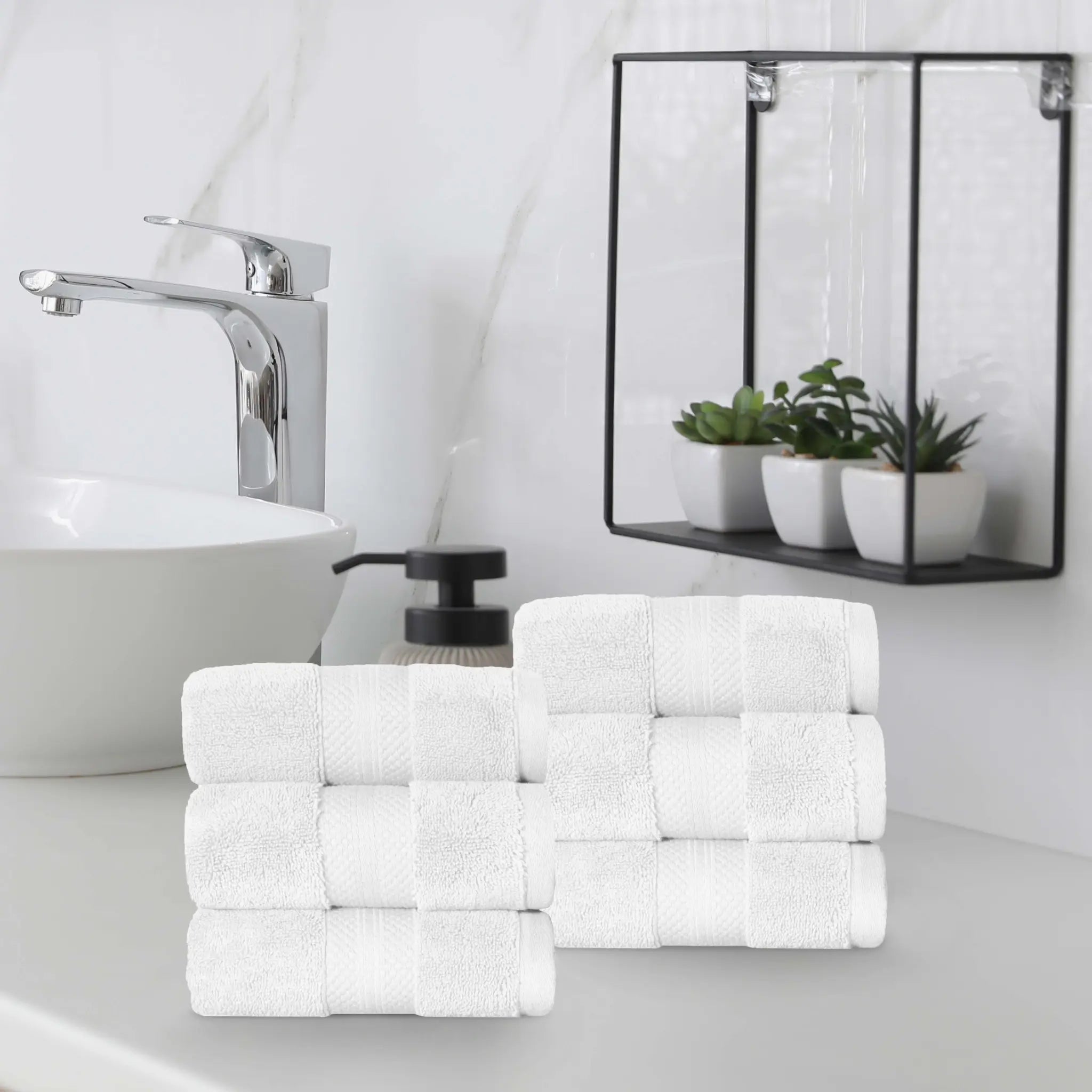 Turkish Cotton Hand Towels 6-Piece Set