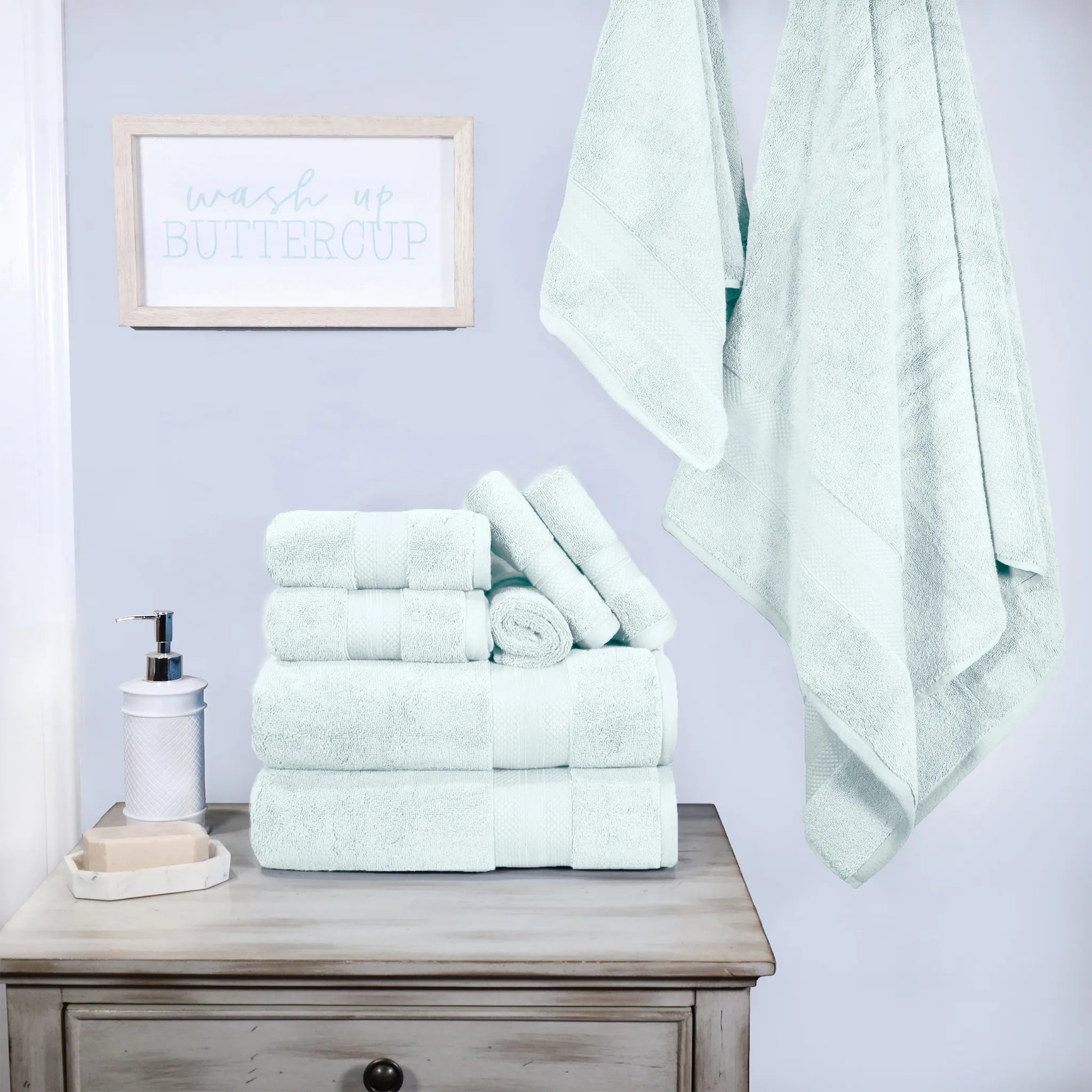 Aria Turkish Cotton Plush Towel Set 9 Piece