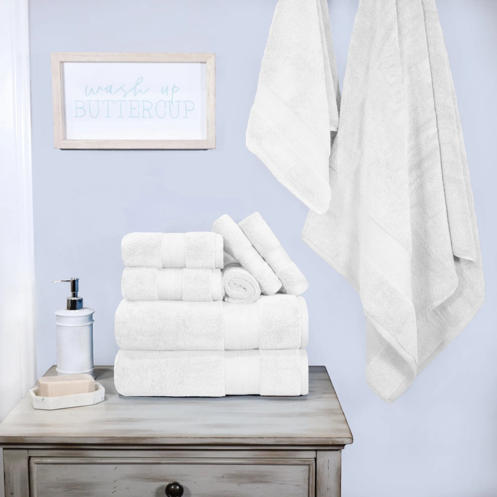 Aria Turkish Cotton Plush Towel Set 9 Piece