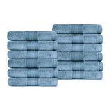Aria Turkish Cotton Face Towels 12-Piece Set