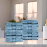 Aria Turkish Cotton Face Towels 12-Piece Set