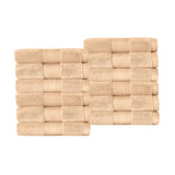 Aria Turkish Cotton Face Towels 12-Piece Set