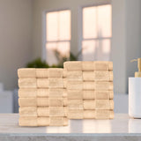 Aria Turkish Cotton Face Towels 12-Piece Set