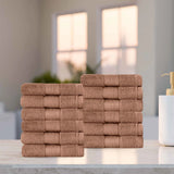 Aria Turkish Cotton Face Towels 12-Piece Set