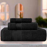 Turkish Cotton Towel Set 3-Piece Aria Plush Solid
