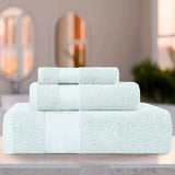 Turkish Cotton Towel Set 3-Piece Aria Plush Solid