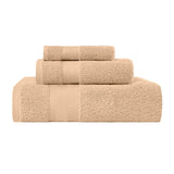 Turkish Cotton Towel Set 3-Piece Aria Plush Solid