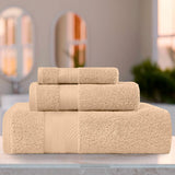 Turkish Cotton Towel Set 3-Piece Aria Plush Solid