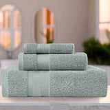Turkish Cotton Towel Set 3-Piece Aria Plush Solid