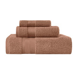 Turkish Cotton Towel Set 3-Piece Aria Plush Solid