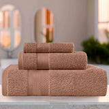 Turkish Cotton Towel Set 3-Piece Aria Plush Solid