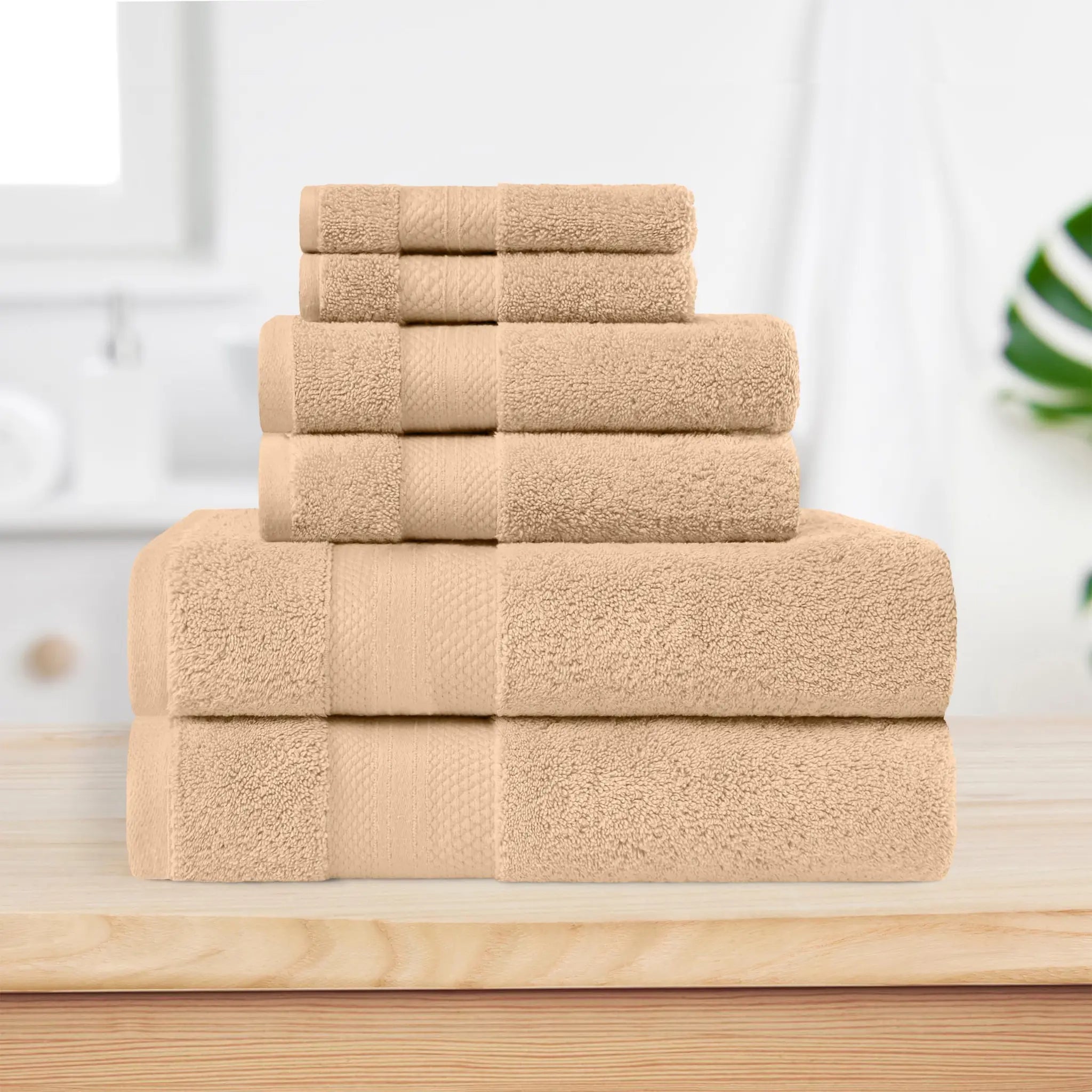 6 Piece Towel Set 100% Turkish Cotton Plush - Aria