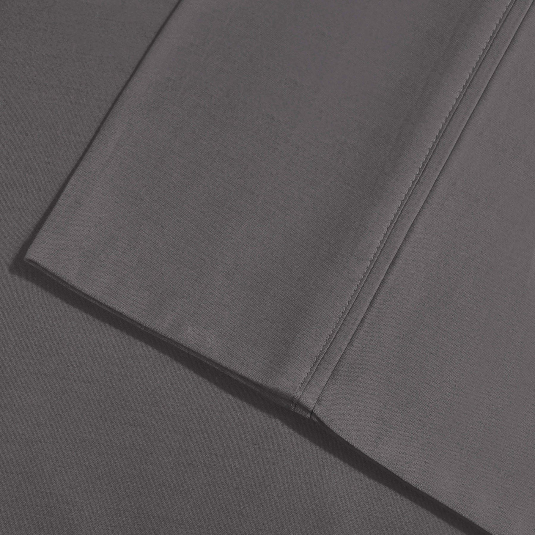 Superior Solid Single Pleat Cotton Blend 2-Piece Pillowcase Set - Grey