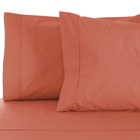 Superior Solid Single Pleat Cotton Blend 2-Piece Pillowcase Set - Coral