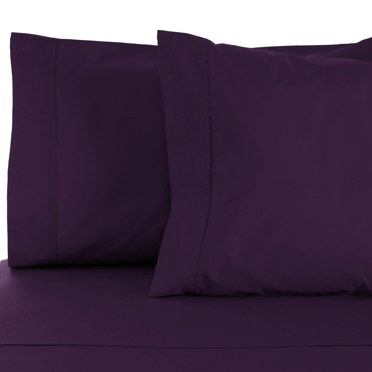 Superior Solid Single Pleat Cotton Blend 2-Piece Pillowcase Set