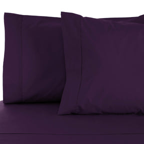 Superior Solid Single Pleat Cotton Blend 2-Piece Pillowcase Set - Plum